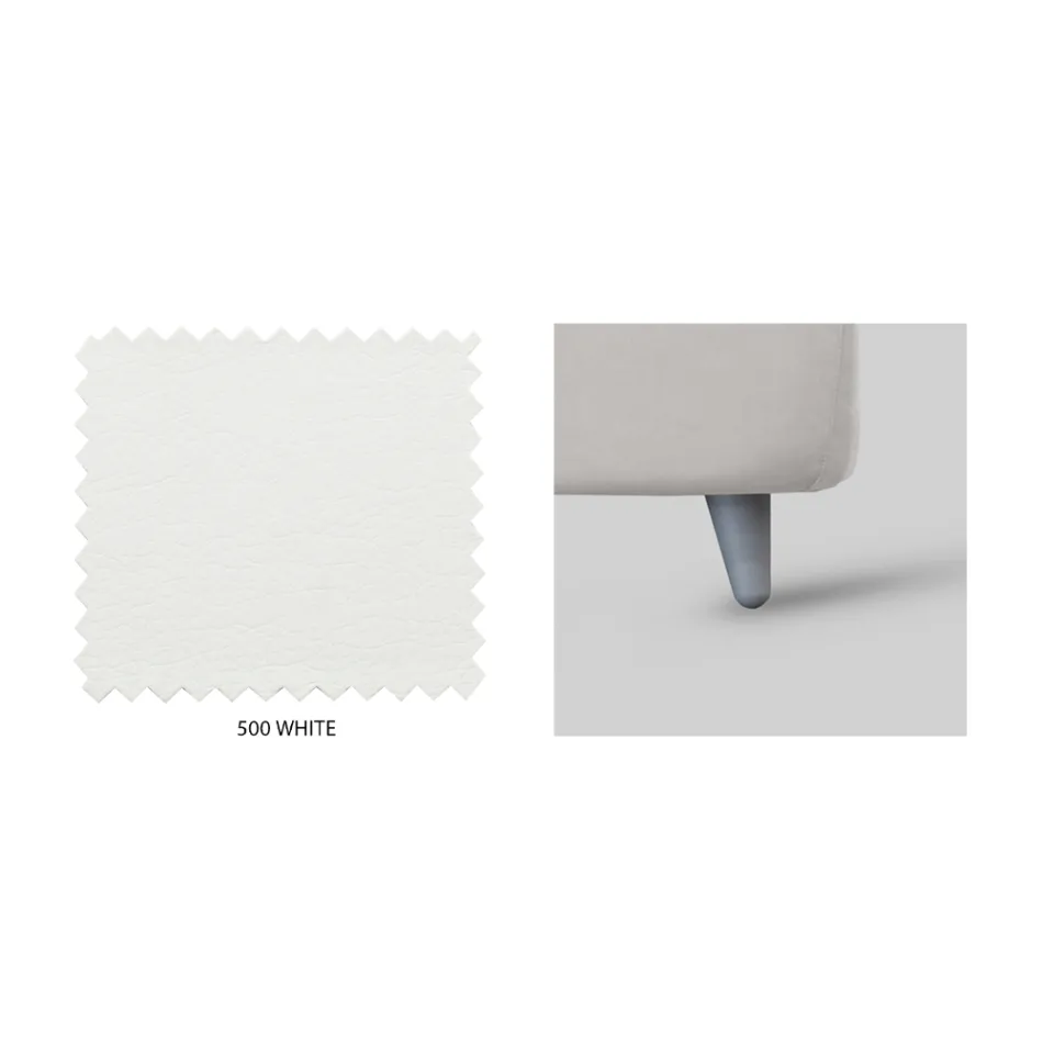 Double bed with eco-leather headboard Made in Italy - Fiuto Viadurini