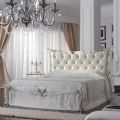 Classic Style Double Bed in Iron and Leather Made in Italy - King