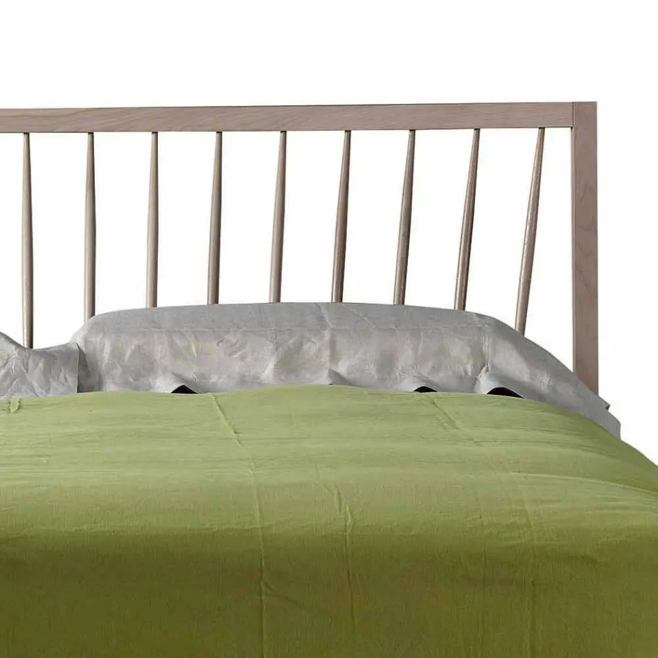 Design double bed 160x200cm with solid Alain walnut base Viadurini