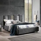 High Quality Modern Upholstered Design Double Bed in Blue or Gray - Kenzo Viadurini