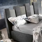 High Quality Modern Upholstered Design Double Bed in Blue or Gray - Kenzo Viadurini