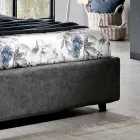 High Quality Modern Upholstered Design Double Bed in Blue or Gray - Kenzo Viadurini