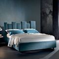 Modern Design Double Bed Upholstered Blue or Gray High Quality - Kenzo