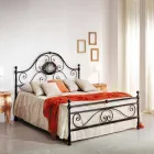 double bed with wrought iron design craft Alexa Viadurini