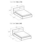 Modern Design Double Bed with Pleated or Quilted Headboard - Alano Viadurini