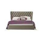 Luxury Double Bed with Box and Capitonnè Headboard Made in Italy - Papero Viadurini