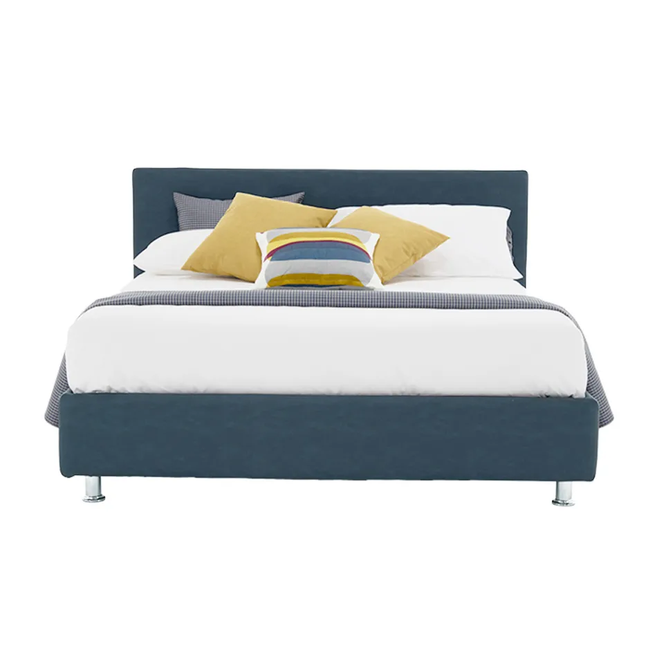 Luxury Double Bed in Eco-Leather or Fabric with Box Made in Italy – Nuvola Viadurini