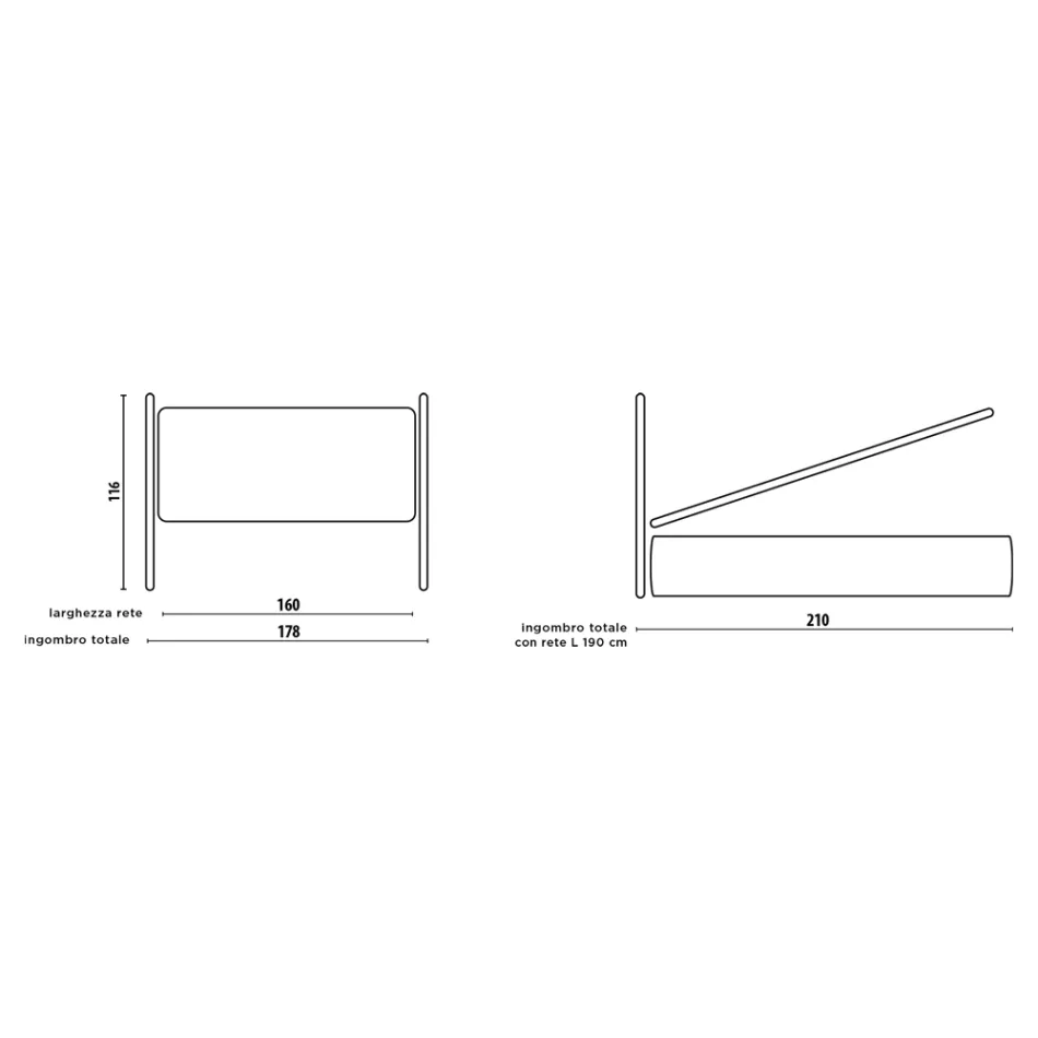 Upholstered Double Bed with 2 Bedside Tables and Mattress Made in Italy - Aaron Viadurini