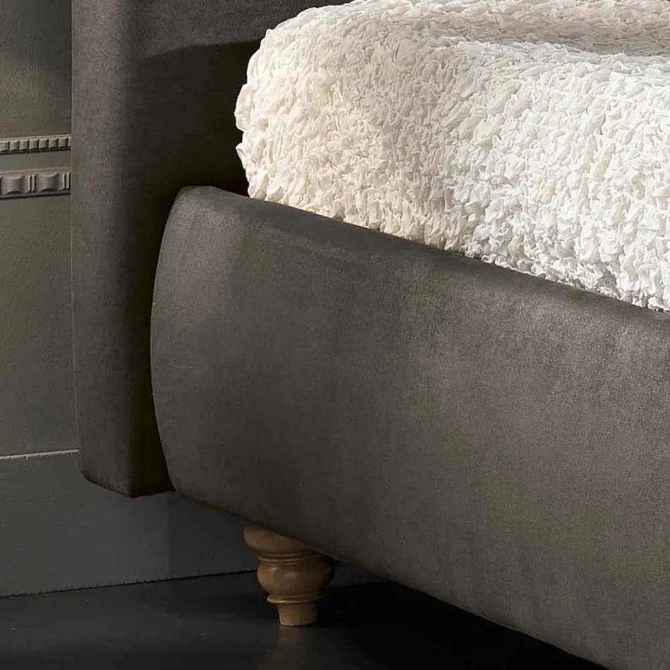 Padded double bed with storage box 160x190 / 200cm Leone Viadurini