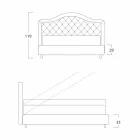Padded double bed with box and capitonnè headboard Capri Bolzan Viadurini