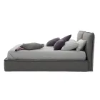 Upholstered double bed with chest of drawers in eco-leather or fabric - Notre Dame Viadurini