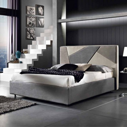 Upholstered double bed with lifting container 160x190 / 200cm Mia Viadurini