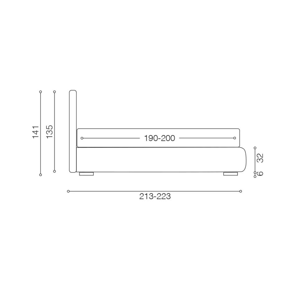 Upholstered Double Bed with Fabric Storage Unit - Belle Viadurini