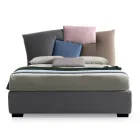 Upholstered Double Bed with Fabric Storage Unit - Belle Viadurini