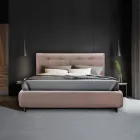 Upholstered Double Bed with Optional Storage Made in Italy - Akira Viadurini