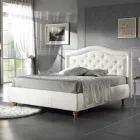 Imitation leather upholstered double bed with box 160x190 / 200 cm Agly Viadurini