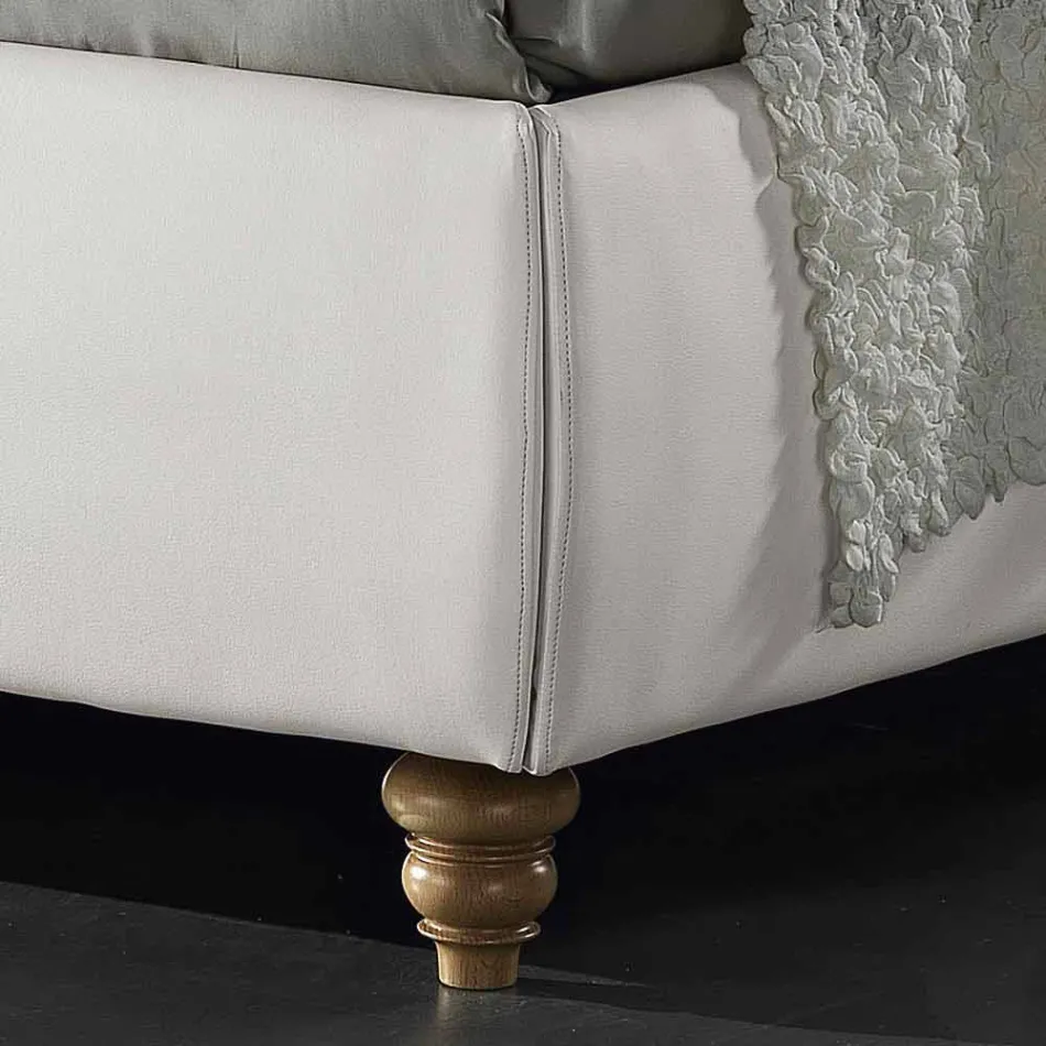 Imitation leather upholstered double bed with box 160x190 / 200 cm Agly Viadurini