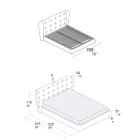 Double Bed Upholstered in Polyurethane Foam Made in Italy - Capriccio Viadurini