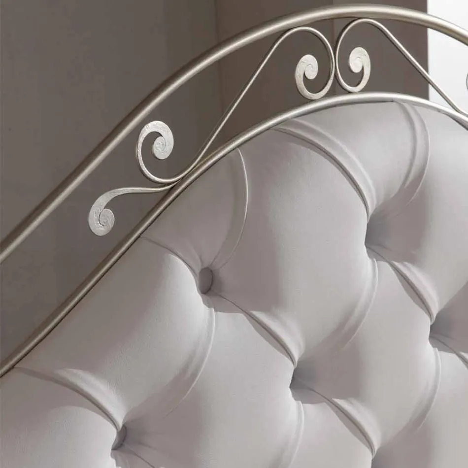 Upholstered double bed handmade in solid iron Gracie Viadurini