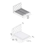 Upholstered Double Bed Covered in Fabric or Leather - Celebre Viadurini