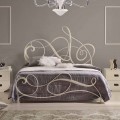Wrought iron double bed Atena, classic design, handmade in Italy