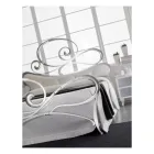 Iron double bed with coordinated footboard Made in Italy - Laser Viadurini