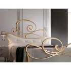 Iron double bed with coordinated footboard Made in Italy - Laser Viadurini