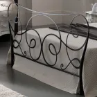Iron Double Bed with Optional Footboard Made in Italy - Lampo Viadurini