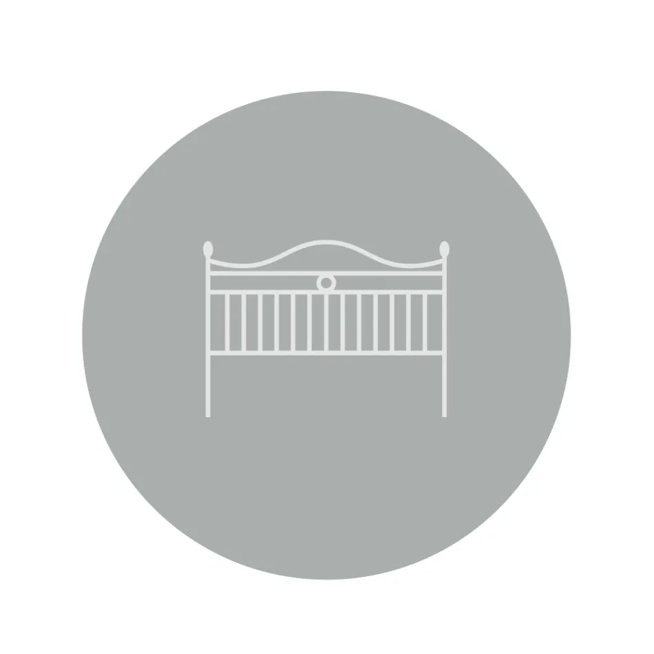 Iron Double Bed with Optional Footboard Made in Italy - Lampo Viadurini