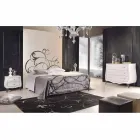 iron double bed with headboard in Allison forged blade Viadurini