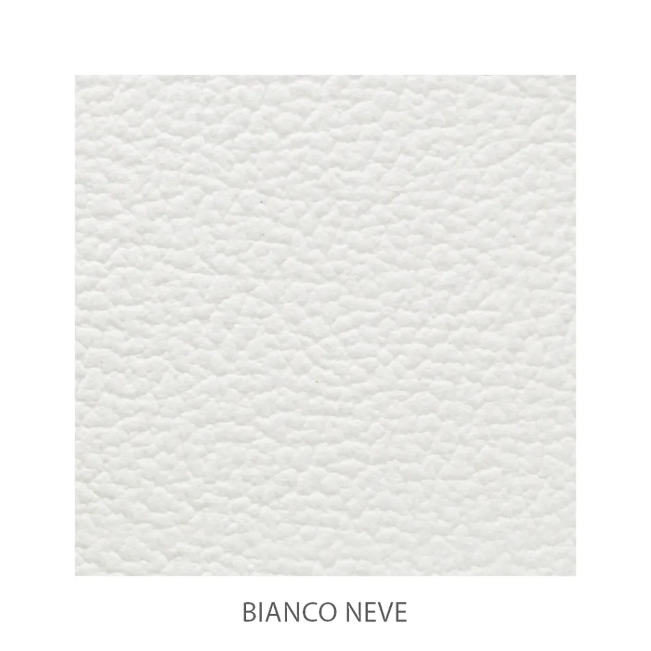 Double Bed in Iron and Real Leather, 2 Bedside Tables and Mattress - Reasons Viadurini