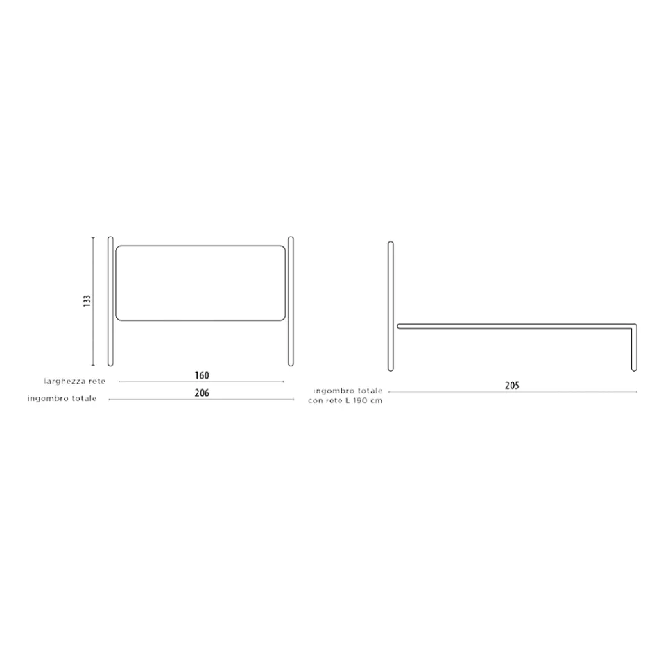 Double Bed in Iron and Real Leather, 2 Bedside Tables and Mattress - Reasons Viadurini