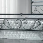 Double Bed in Black Silver Tubular Iron Made in Italy - Geometry Viadurini