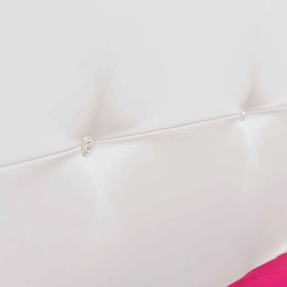 Double Bed in Leatherette with Wooden Feet Made in Italy - Perzio Viadurini