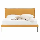 Double Bed in Fabric with Metal Feet Made in Italy - Glorio Viadurini