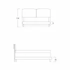 Modern double bed, thin base, Iorca by Bolzan Viadurini