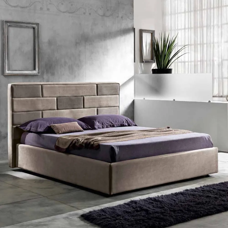 Modern double bed with storage box 160x190 / 200 cm Gin Viadurini