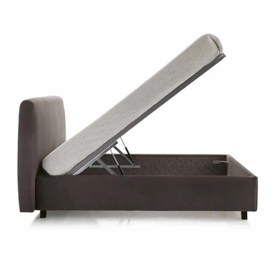 Modern double bed with storage box 160x190 / 200 cm Gin Viadurini