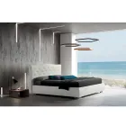 Modern Double Bed with Box and Quilted Headboard - London Viadurini