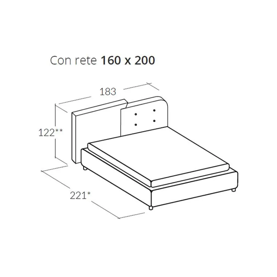 Modern Design Double Bed in Gray and Orange Velvet - Plorifon Viadurini