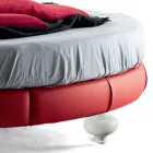 Luxury Round Modern Double Bed in Faux Leather Made in Italy - Dream Viadurini