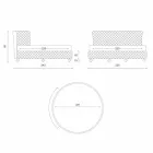 Luxury Round Modern Double Bed in Faux Leather Made in Italy - Dream Viadurini