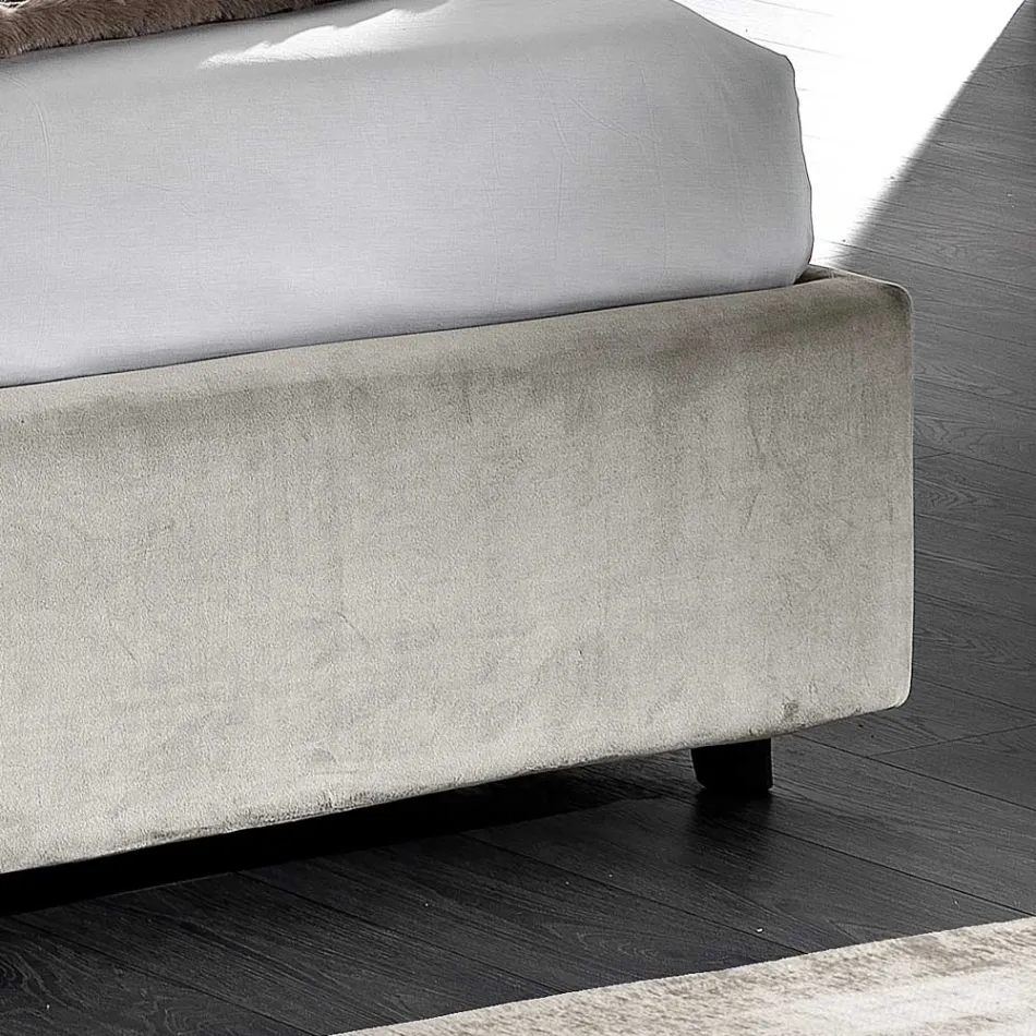 Modern Upholstered Double Bed with Quilted or Smooth Design - Aftamo Viadurini