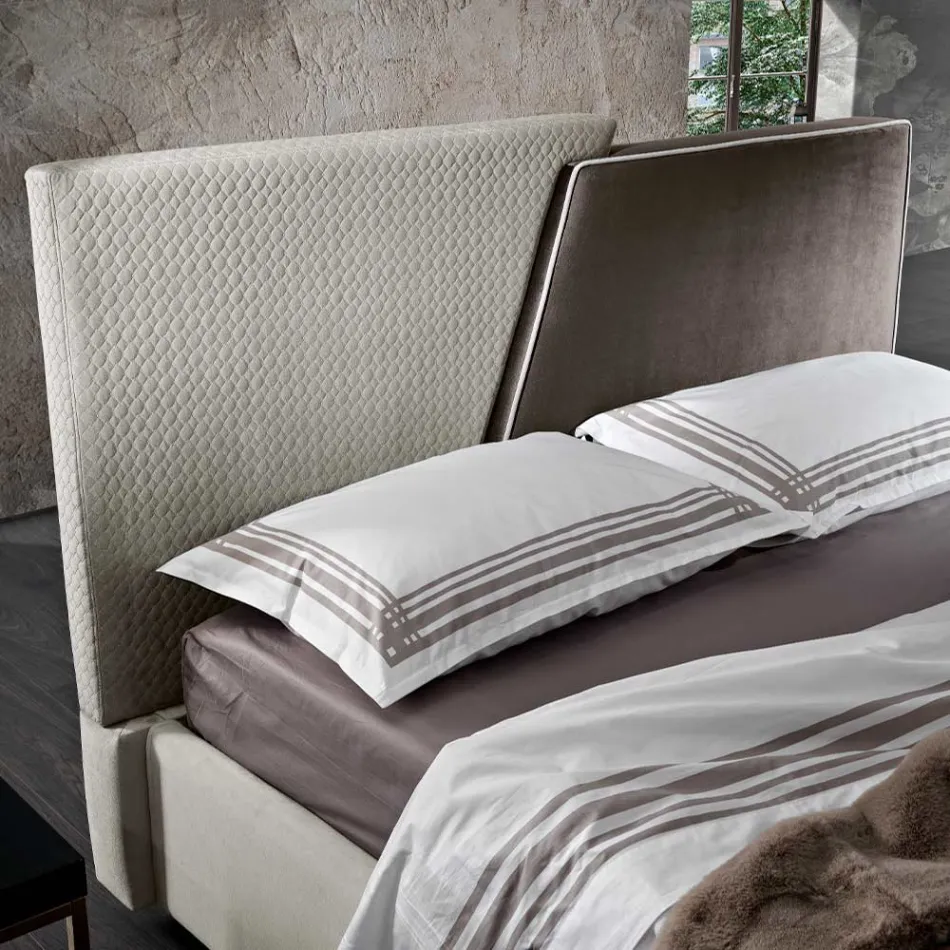 Modern Upholstered Double Bed with Quilted or Smooth Design - Aftamo Viadurini