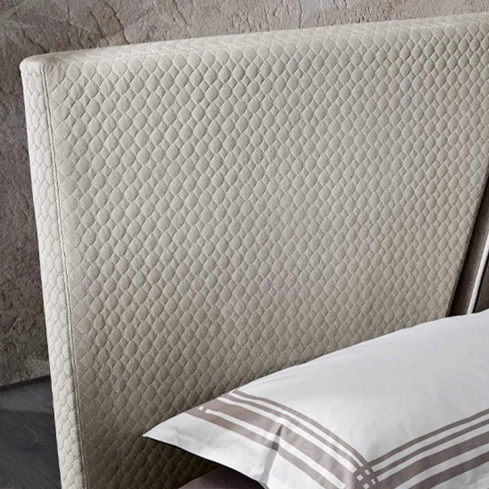 Modern Upholstered Double Bed with Quilted or Smooth Design - Aftamo Viadurini