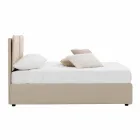 Modern Double Bed in Leatherette and Fabric Made in Italy - Zeldo Viadurini