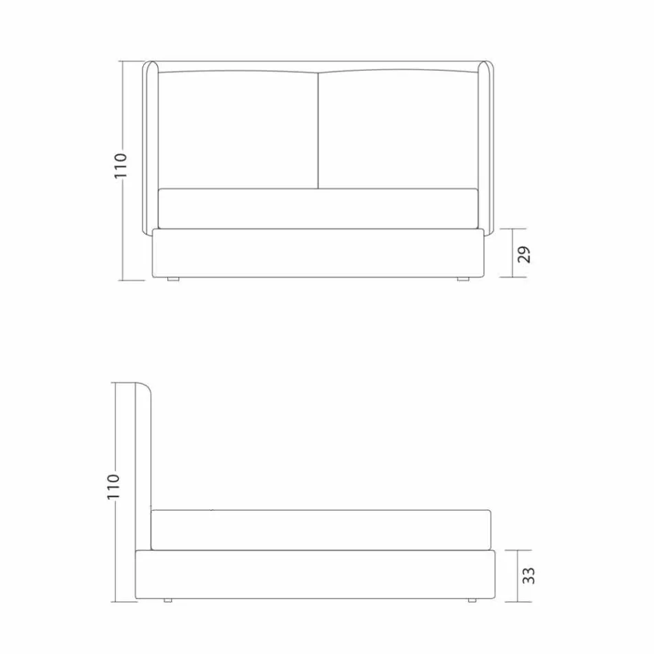 Modern double bed, without storage, Kate by Bolzan Viadurini