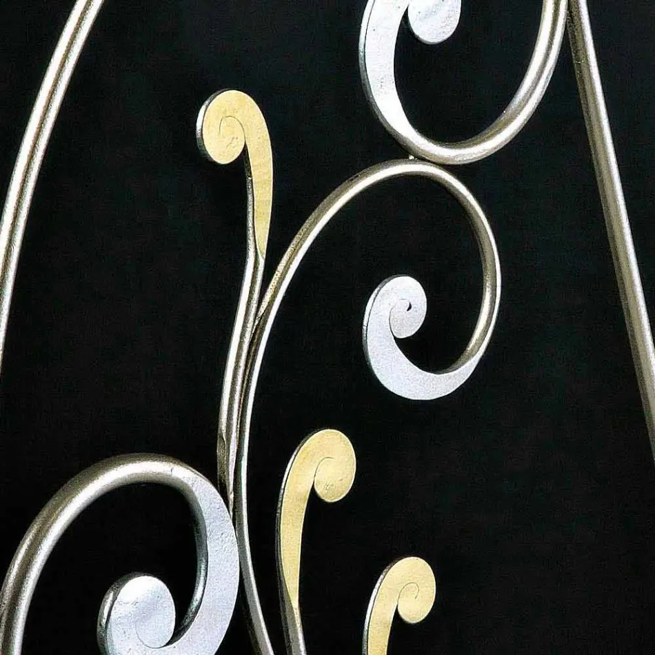 neoclassical double bed in full hand-forged iron Jessica Viadurini