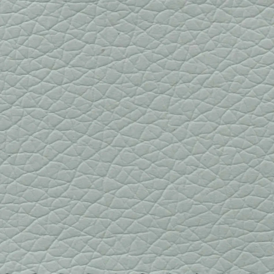 Double Bed Covered in Imitation Leather with Feet Made in Italy - Nurzio Viadurini