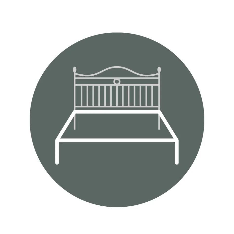 Double Bed Tubular Iron Headboard Antique Brown Gold - Size Viadurini